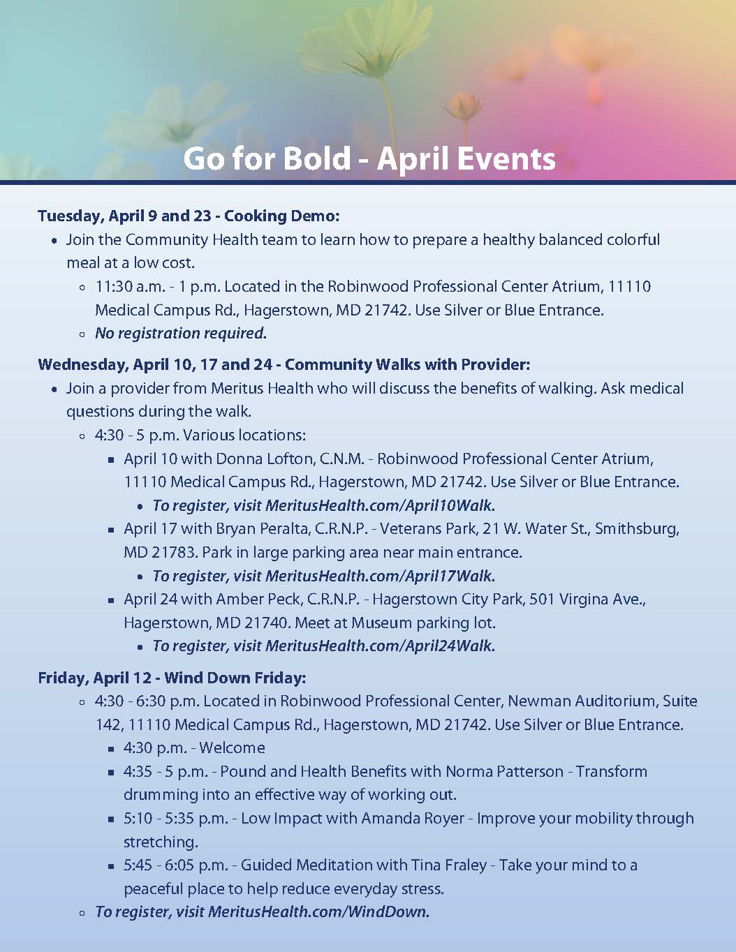 A flyer titled 